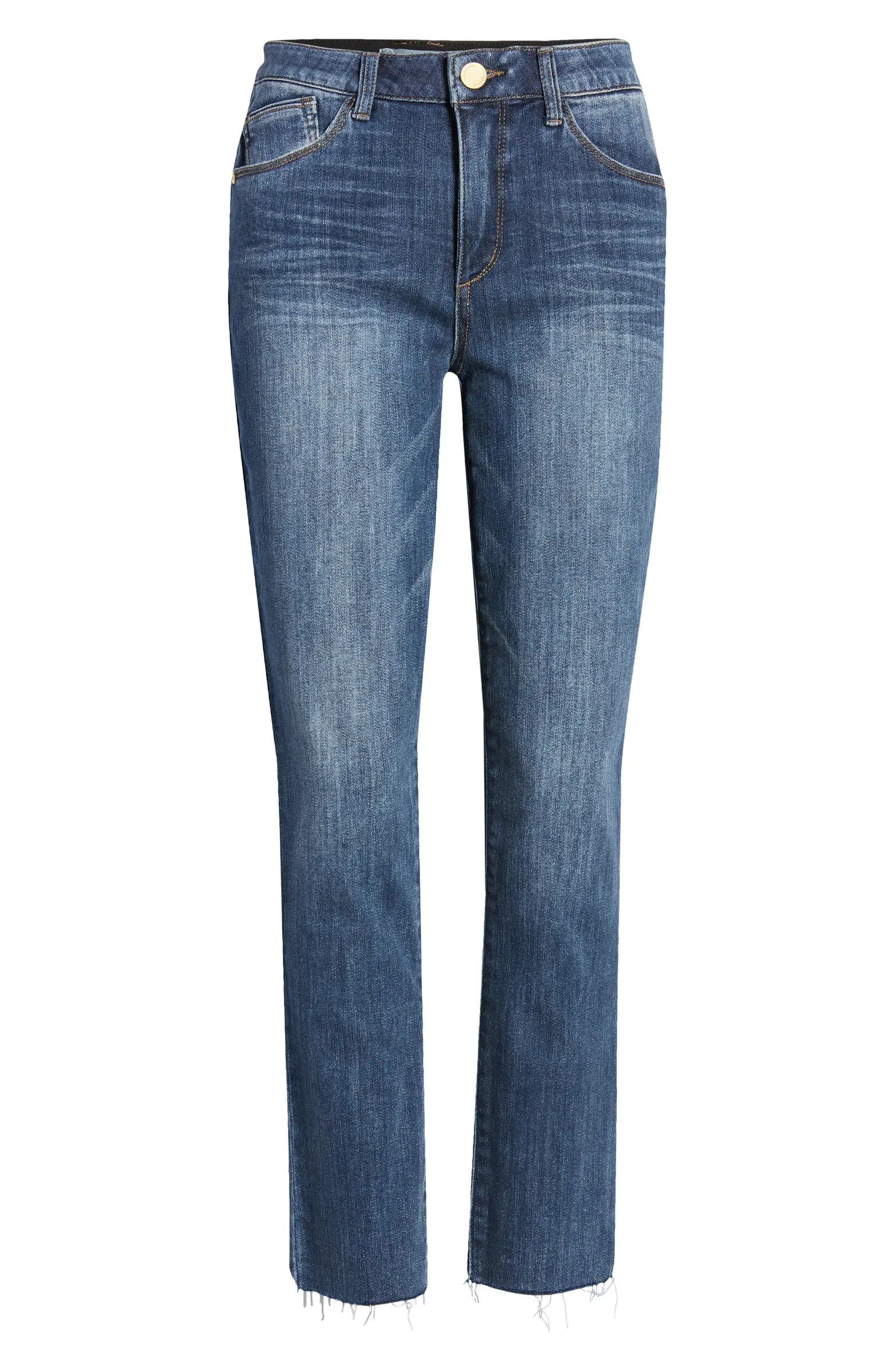 'Ab'Solution High Waist Raw Hem Skinny Crop Jeans | Nordstrom
