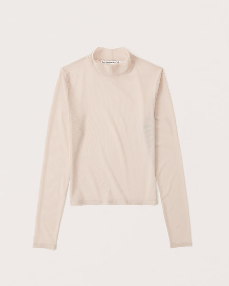 Mesh Mockneck Top | Abercrombie & Fitch (US)