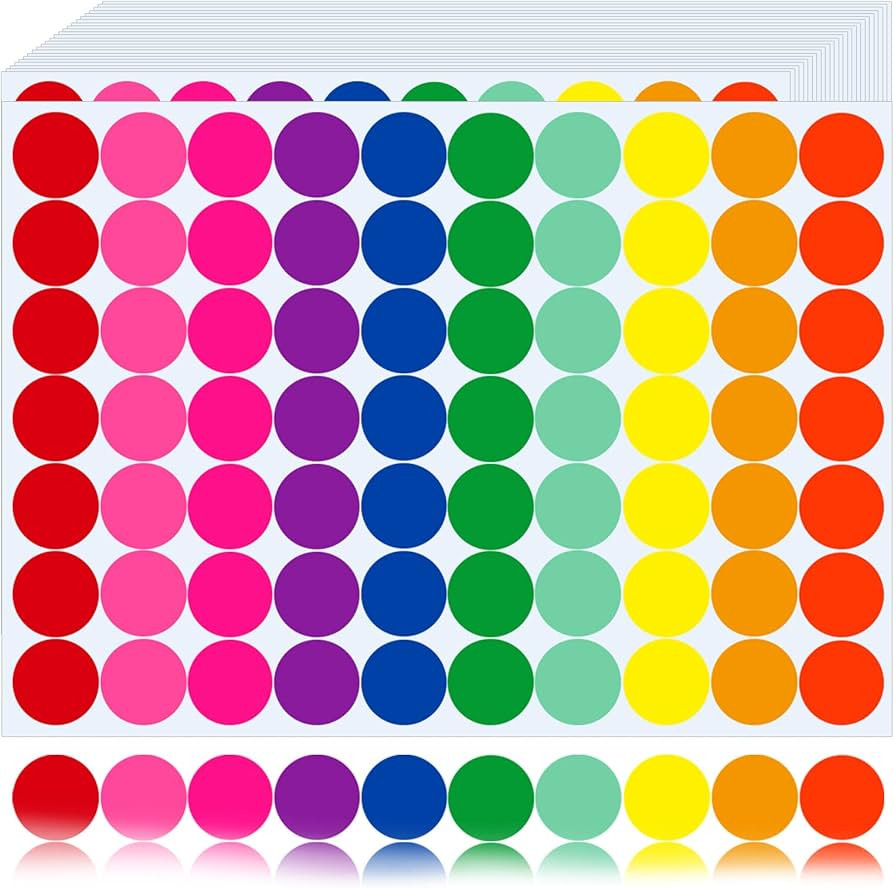 Colored Dot Stickers 1400 PCS Color Coding Labels Round Circle Stickers Labels Sticky Dots Sticke... | Amazon (US)