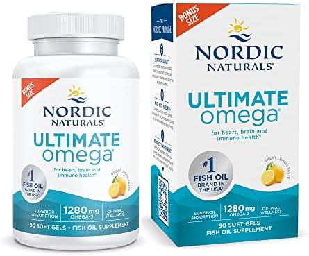 Nordic Naturals Ultimate Omega, Lemon Flavor - 90 Soft Gels - 1280 mg Omega-3 - High-Potency Omeg... | Amazon (US)