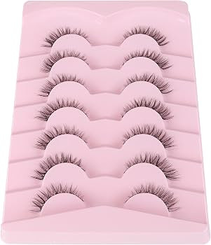 Jiocolor Cat Eye Lashes Wispy Fake Lashes Clear Band Strip Lashes ZT20 | Amazon (US)