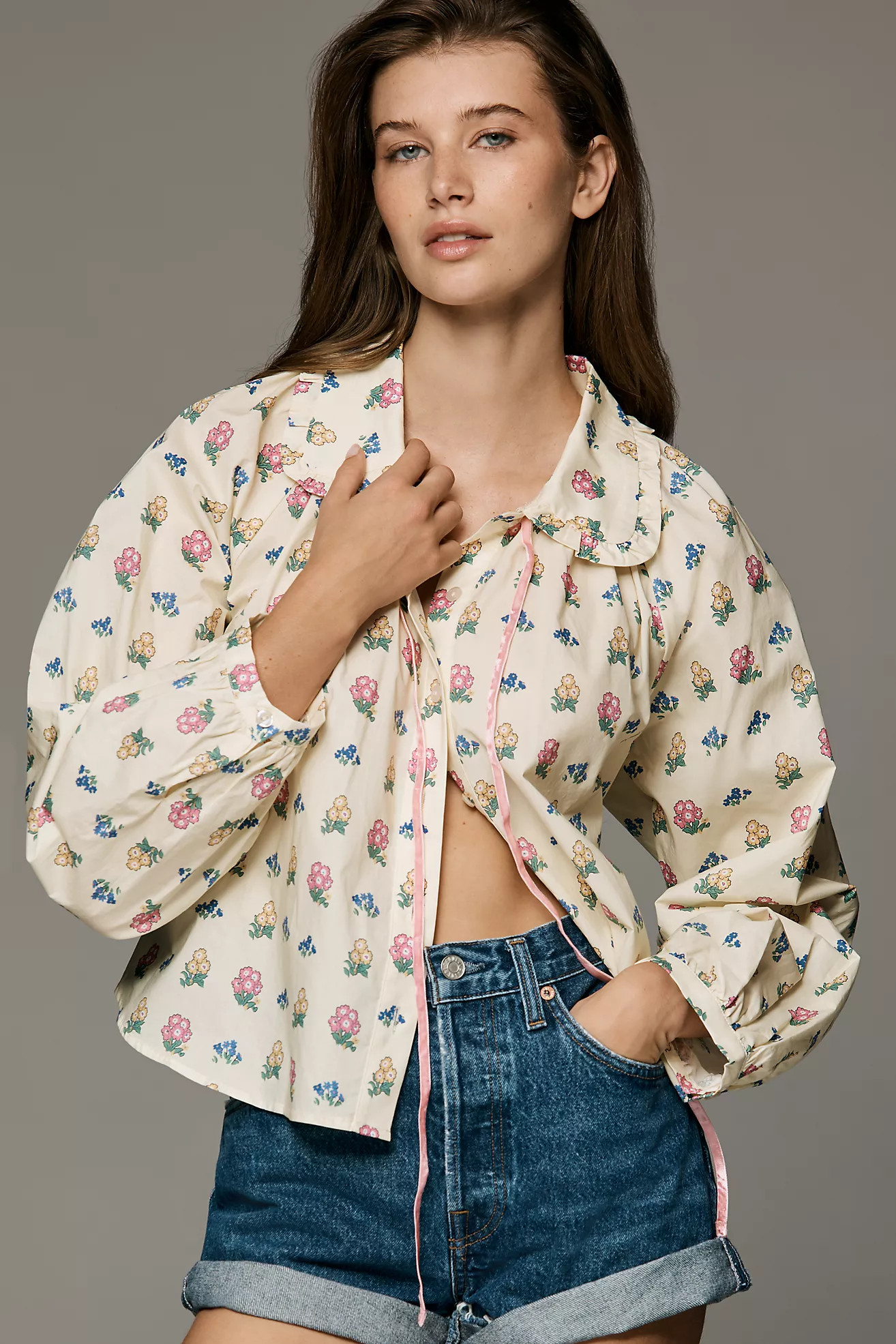 Lisa Says Gah Wimbleton Cotton Collared Top | Anthropologie (US)