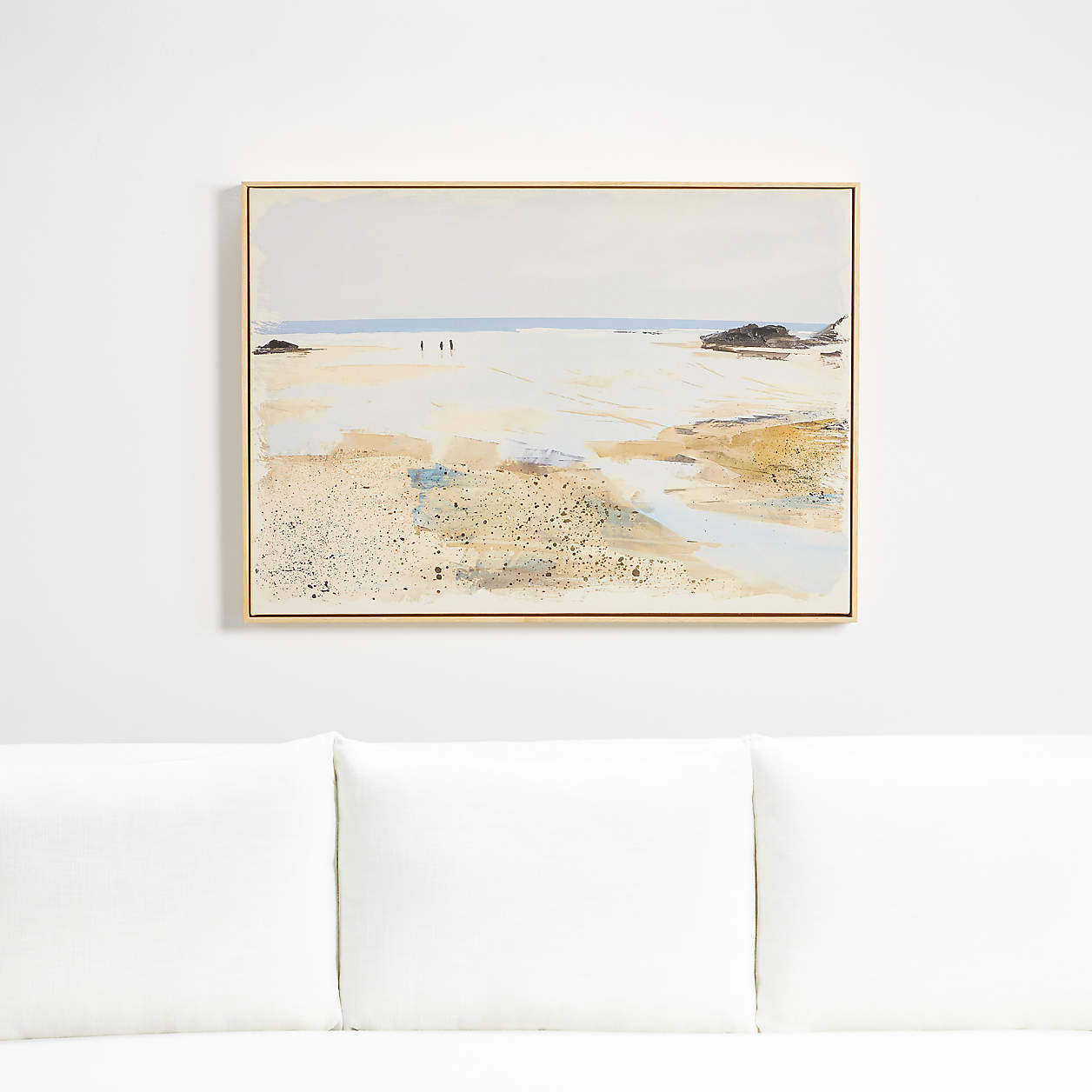 'Shore Tides' Framed Wall Art Print with Textured Paint Embellishments 42"x30" + Reviews | Crate ... | Crate & Barrel