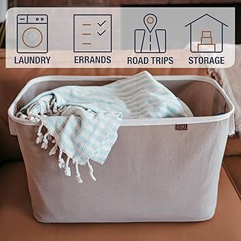 CleverMade Collapsible Fabric Laundry Basket - Premium Foldable Pop Up Storage Bin - Space Saving... | Amazon (US)