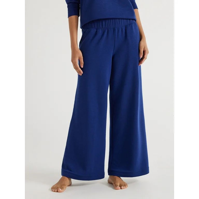 Joyspun Women's Wide Leg Fleece Sleep Pants, Sizes XS to 3X | Walmart (US)