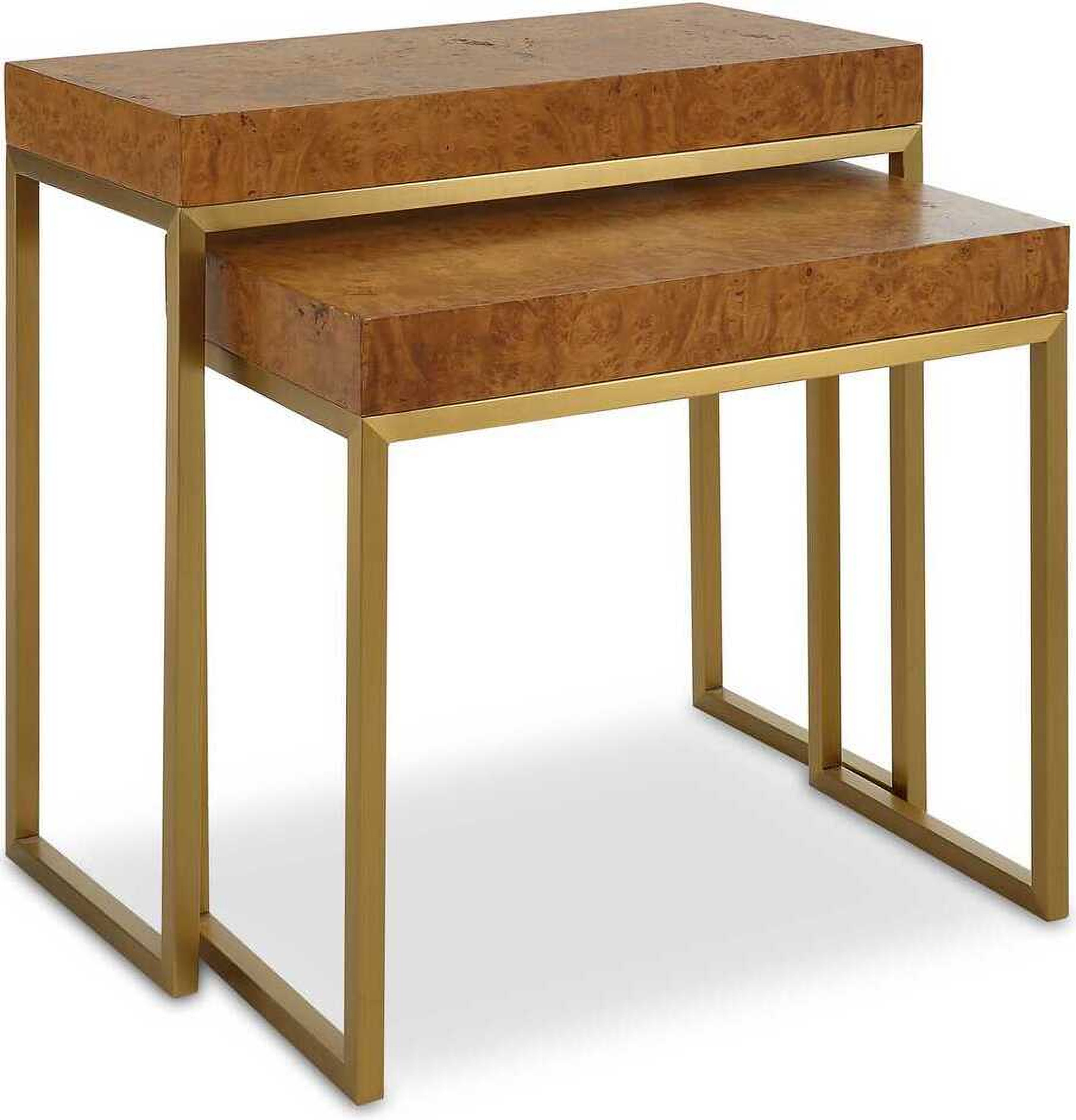 Burl-Esque Wooden Nesting Tables Set of 2 In Woodtone | 1stopbedrooms
