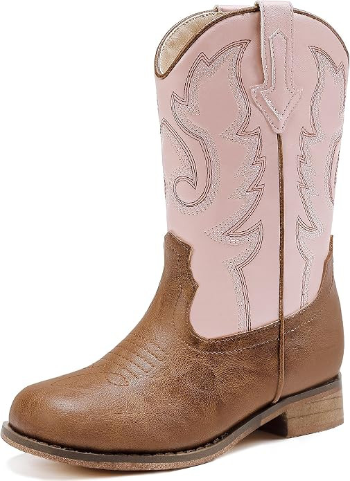 Girls Cowgirl Boots Unisex-Child Mid Calf Glitter Toddler Cowboy Boot Little Big Kids Western Rid... | Amazon (US)