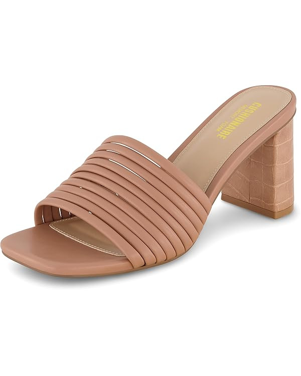 CUSHIONAIRE Women's Irma Strappy Block Heel Sandal +Memory Foam | Amazon (US)