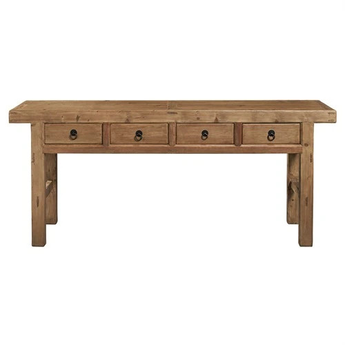 Reynold Rustic Lodge Brown Reclaimed Wood Rectangular Console Table | Kathy Kuo Home