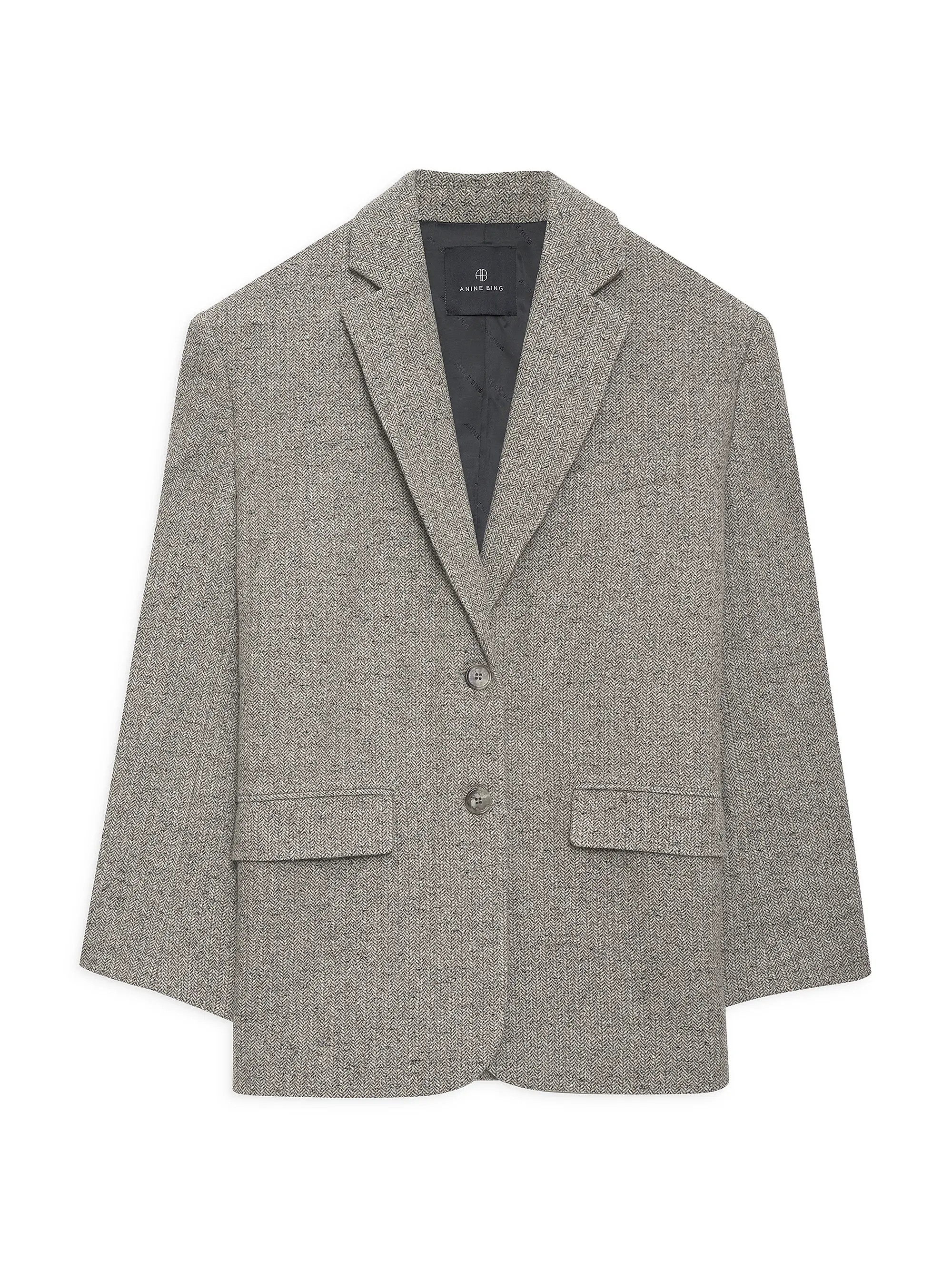 Quinn Herringbone Wool-Blend Single-Breasted Blazer | Saks Fifth Avenue
