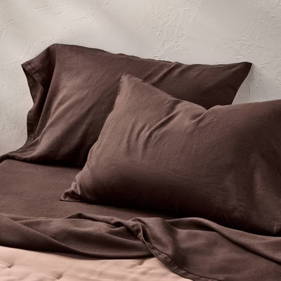 King 100% Linen Pillowcases Dark Fig - Casaluna™ | Target