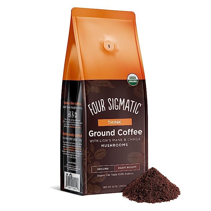 Amazon.com : Four Sigmatic Mushroom Ground Coffee, Organic and Fair Trade Coffee with Lions Mane,... | Amazon (US)