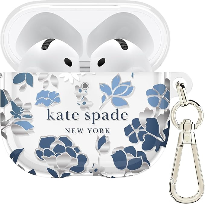 kate spade new york AirPods 4 Protective Case with Keychain Ring - Flowerbed Blue, Compatible wit... | Amazon (US)