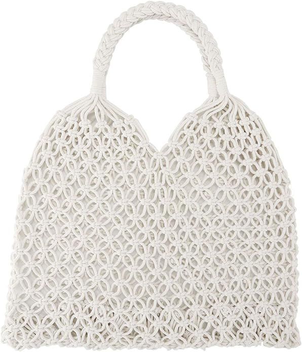 CHIC DIARY Womens Hand-woven Straw Shoulder Bag Summer Beach Handles Tote Handbag | Amazon (US)