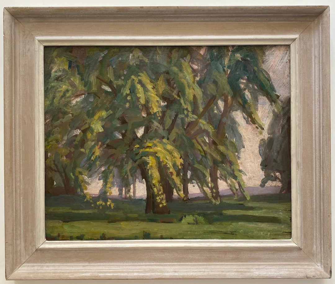 Original Oil Painting Framed Landscape JOHN BROWN British 20th Century Vintage Contemporary Trees... | Etsy (UK)