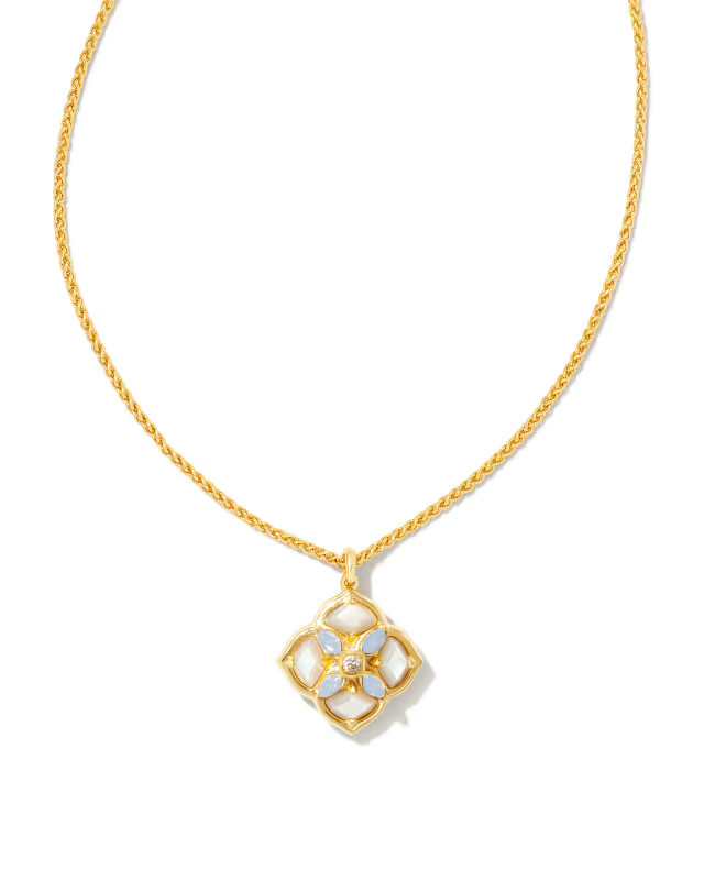 Dira Stone Gold Short Pendant Necklace in Ivory Mix | Kendra Scott