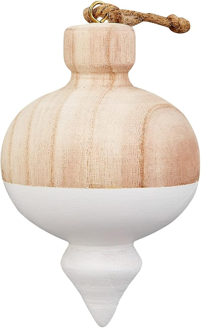 Mud Pie Paulownia Wood Christmas Ornament, Point, 4.75" x 3.5" | Amazon (US)