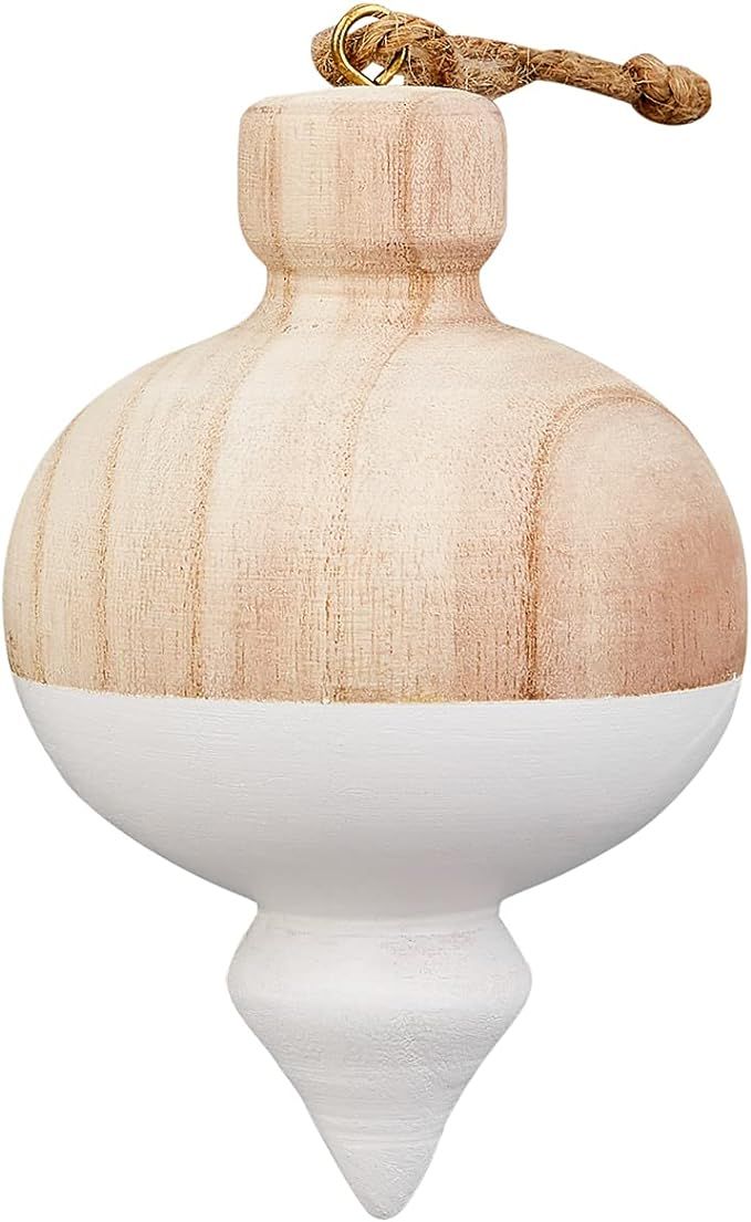 Mud Pie Paulownia Wood Christmas Ornament, Point, 4.75" x 3.5" | Amazon (US)