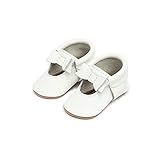 Freshly Picked - Soft Sole Leather Ballet Flat Bow Moccasins - Baby Girl Shoes - Size 4 Bright White | Amazon (US)