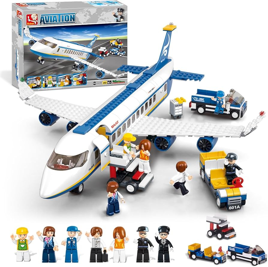 City Passenger Airplane Building Set for Boys 6+ 8+ 12+, City Plane Airport Playset with a Large ... | Amazon (US)