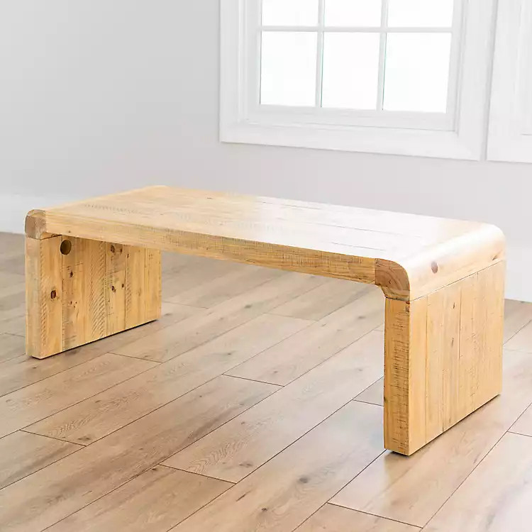 Natural Wood Curved Edge Coffee Table | Kirkland's Home