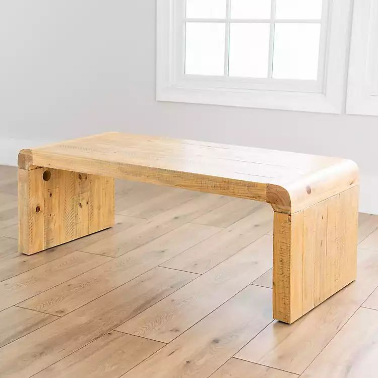 Natural Wood Curved Edge Coffee Table | Kirkland's Home