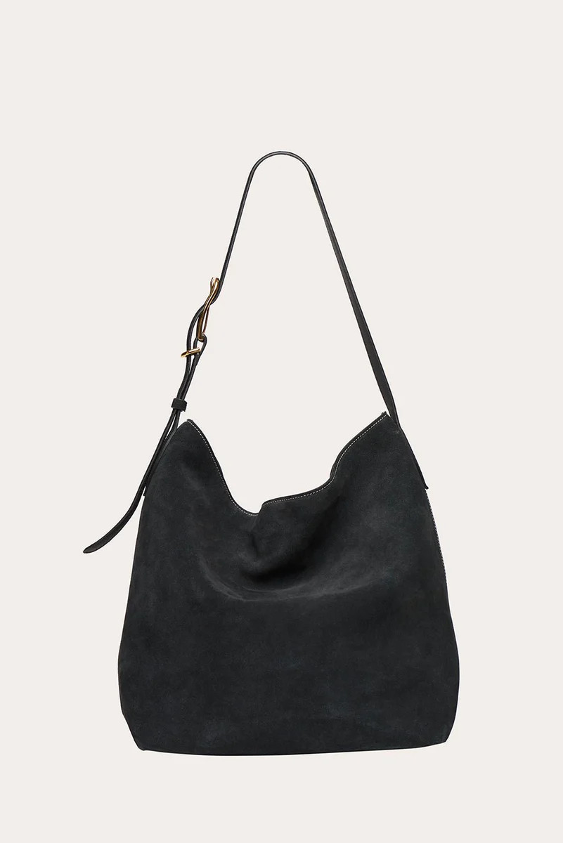 Slouch Bucket Black Suede | LITTLE LIFFNER