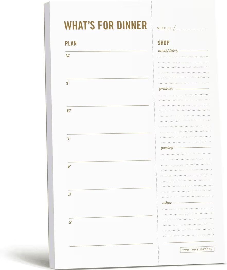 Meal Planning Notepad - What's for Dinner Weekly Meal Planner and Grocery List Magnet Pad with Te... | Amazon (US)