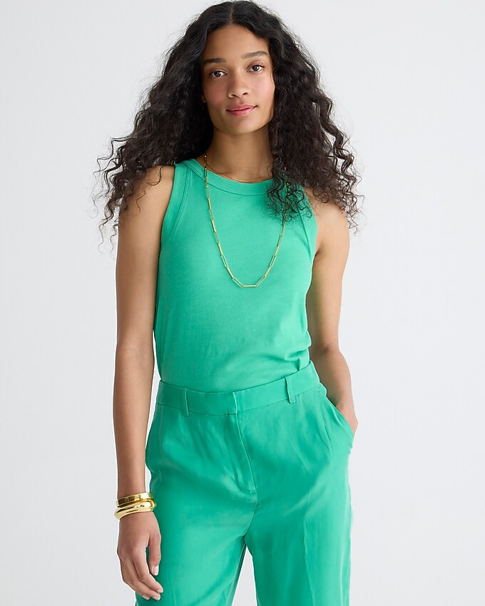 High-neck tank in organic slub cotton | J. Crew US