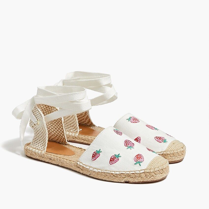 Printed lace-up d'Orsay espadrille sandals | J.Crew Factory