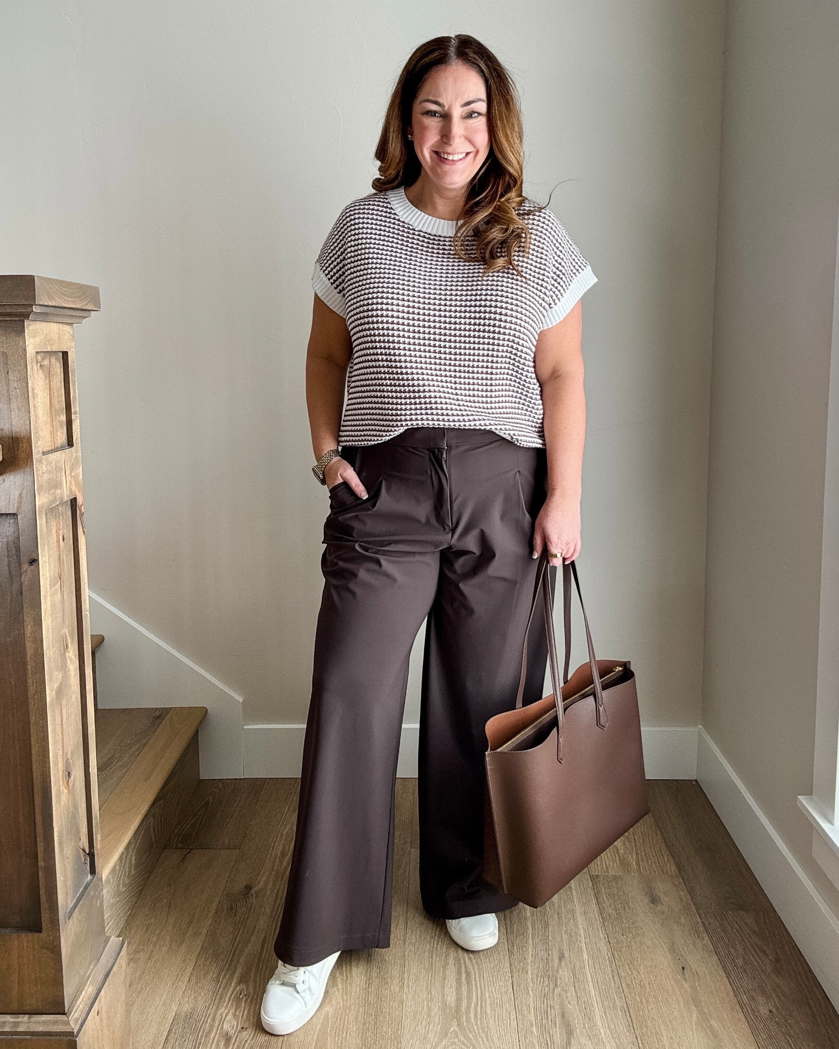 Business casual wearing large in top, 14 in pants now 30% off 

#LTKWorkwear #LTKMidsize #LTKOver40