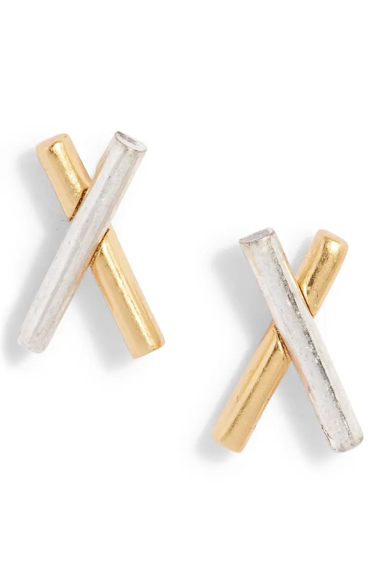 Mixed Metal X Stud Earrings | Nordstrom