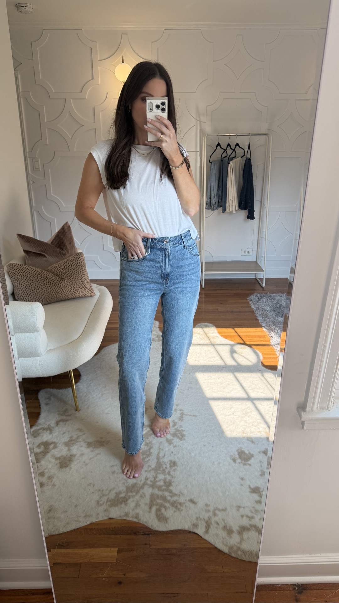 The Muse a high rise slim straight jean and they’re SO good! I did my true size
