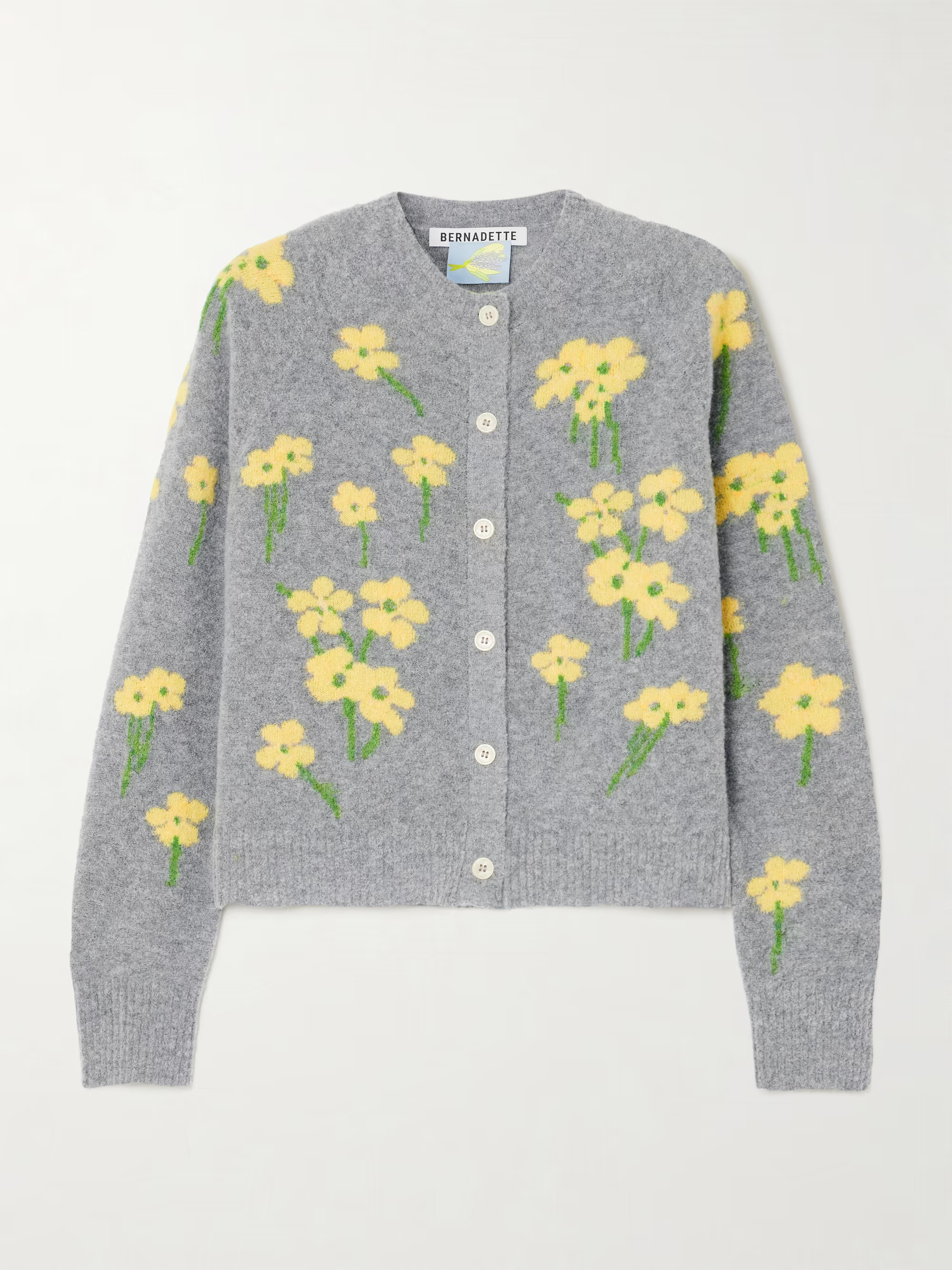 Nona floral-jacquard wool-blend bouclé cardigan | NET-A-PORTER (US)