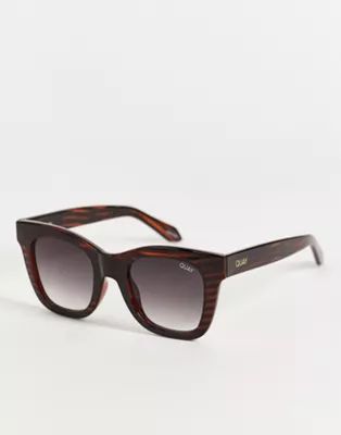 Quay After Hours womens square sunglasses in brown | ASOS (Global)