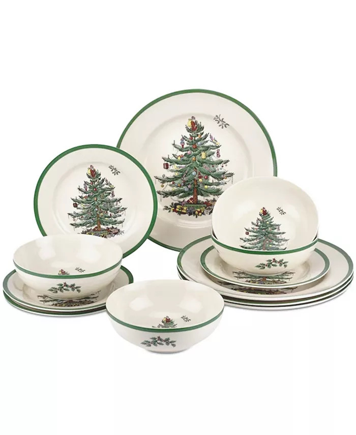 Christmas Tree 12-Pc. Dinnerware Set, Created for Macy's | Macy's
