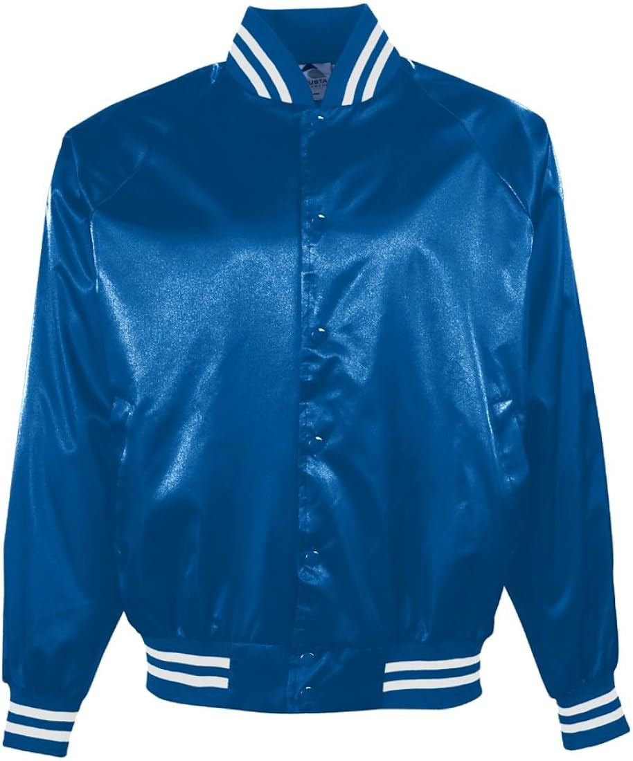 Augusta Sportswear Women's Augusta Satin Baseball Jacket/Striped Trim | Amazon (US)