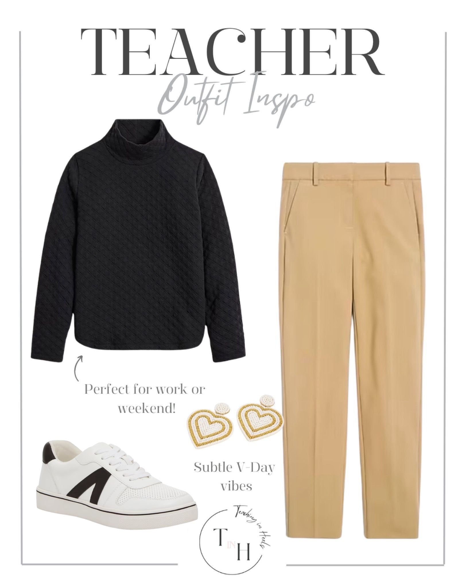 Quilted mockneck pullover  slim cropped pants  heart earrings  sneakers  teacher outfit  teacher style  teacher work style workwear  business casual  business office outfit  teacher ootd  teacherfit  ootd trendteacher  teacher outfits  teacher ootd  teacher outfit ideas  


#LTKGiftGuide #LTKMostLoved #LTKSeasonal