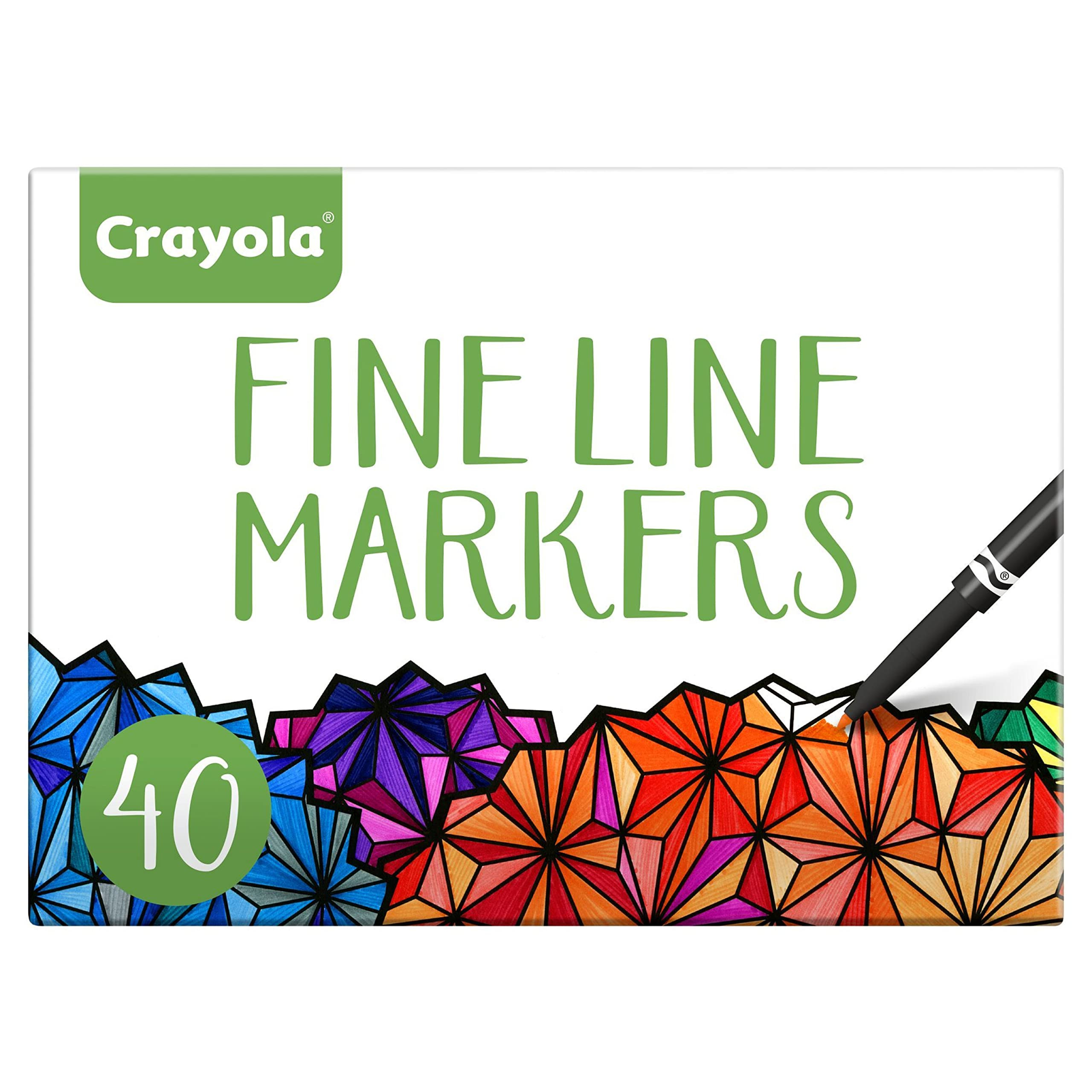 Crayola Fine Line Markers For Adults (40 Count), Skinny Markers For Adult Coloring Books, Thin Ma... | Amazon (US)
