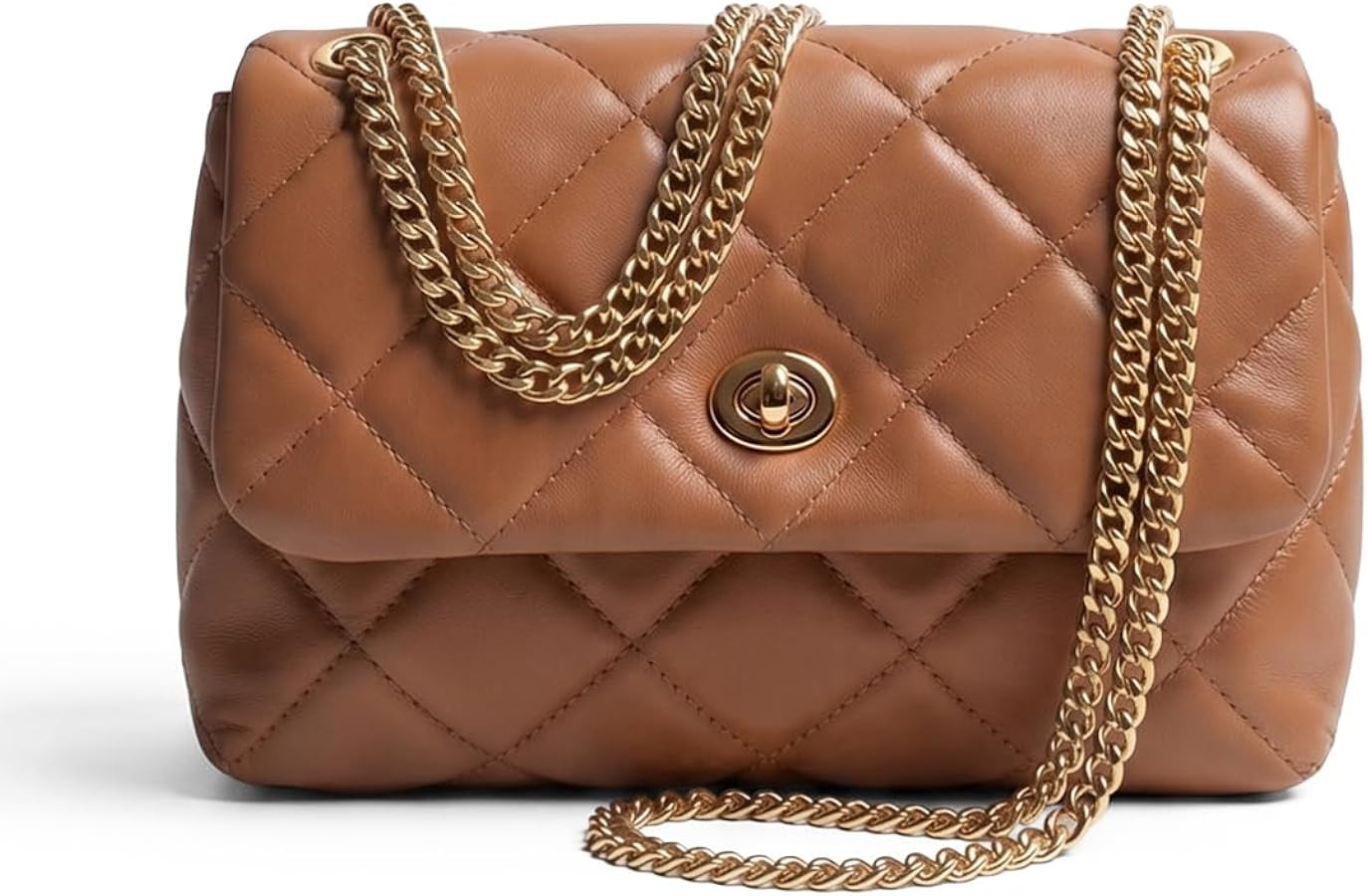 Apryl Quilted Crossbody Bags for Women - Shoulder Bag with Chain Purse Strap - Small Trendy Soft ... | Amazon (US)