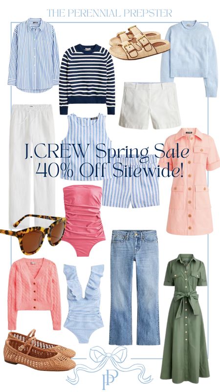 Annual JCrew spring sale event!! 40% off sitewide! 🎉 get time to stock up on classic and timeless basics or new items for spring! Resort wear / spring style / spring outfits / preppy style classic style 

#LTKSeasonal #LTKsalealert #LTKtravel