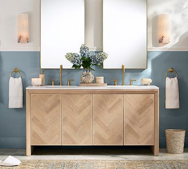 Blair Herringbone 64" Double Sink Vanity | Pottery Barn (US)