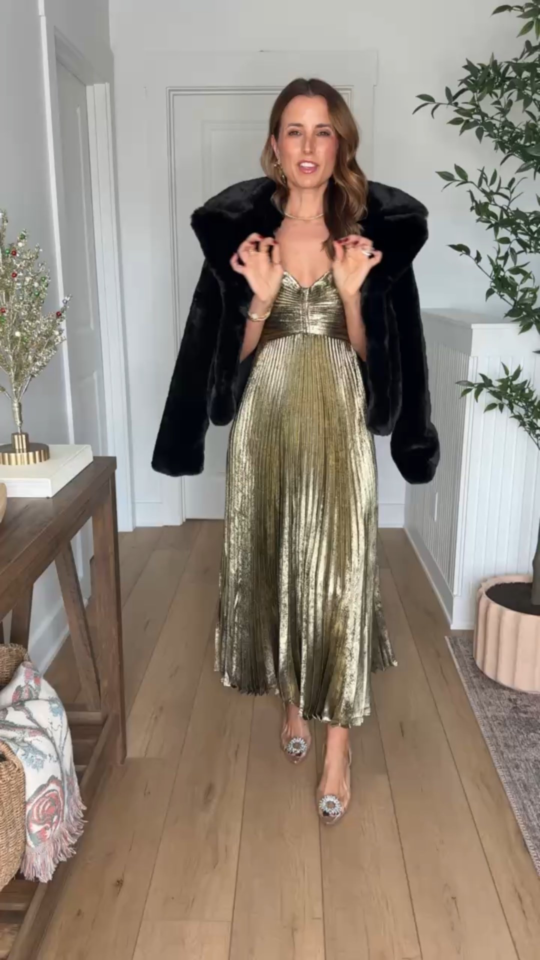 Code LISAMARIE15 for new customers. Christmas party dresses. Holiday party dresses. NYE dresses. Fall wedding guest. Sparkly dresses. Party dresses. I am 5’3, 110, 32b and wearing XS. Faux fur coat in XS. 


#LTKParties #LTKSeasonal #LTKHoliday