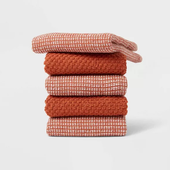 5pk Cotton Dishcloths Copper - Threshold™ | Target