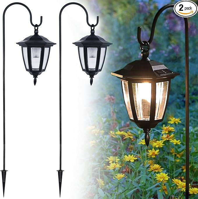 Dynaming 2 Pack Solar Hanging Lights Outdoor, Solar Powered Garden Decorative Lanterns with 2 x 3... | Amazon (US)
