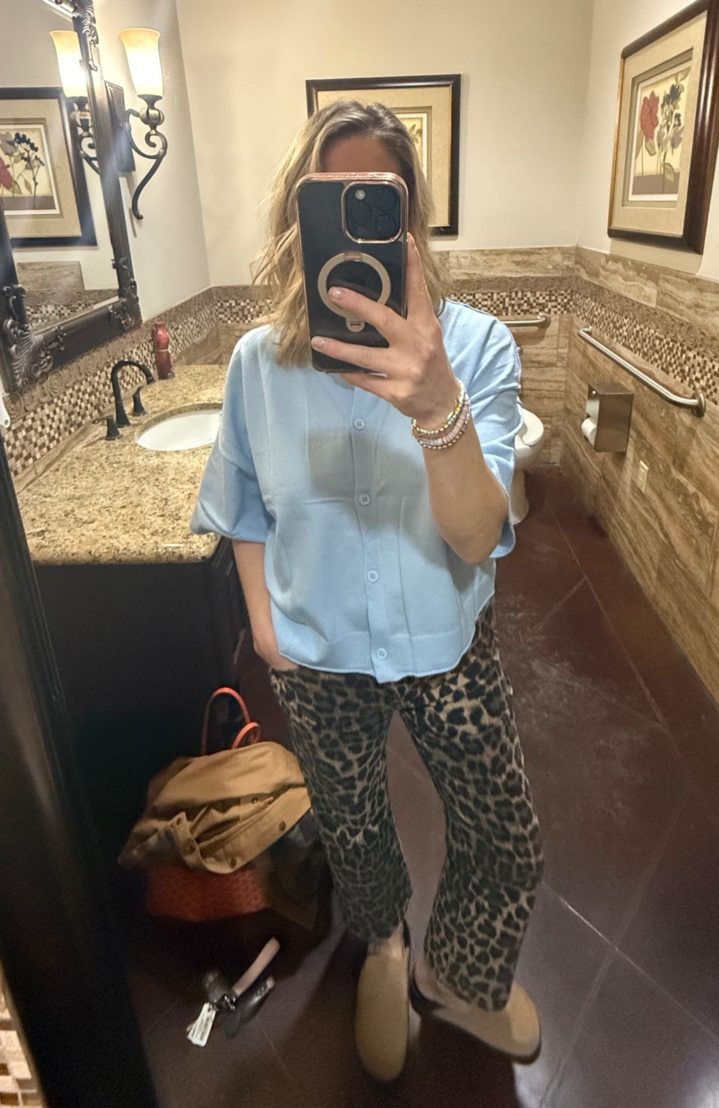 Cute and comfy for behind the chair.  Short sleeves are a must! This cardigan is so lightweight and comfortable.  I got a large so it would feel oversized and boxy. 

#LTKOver40 #LTKgrwm #LTKdayinmylife