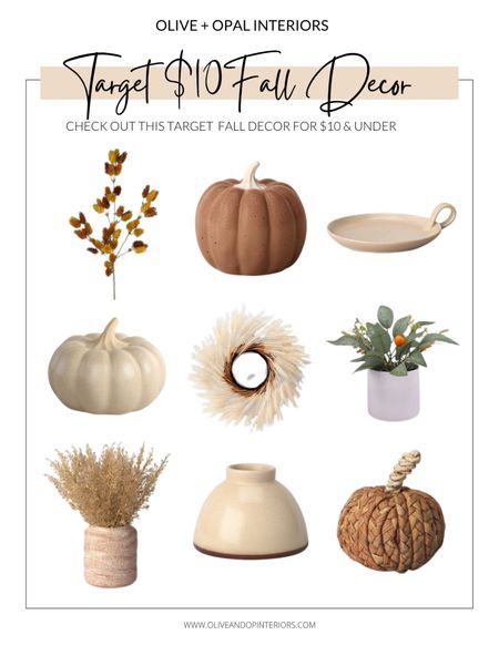 Add pops of Fall with this Target decor for $10 and under!
.
.
.
Fall Decor
Fall Vibes
Under $10
Faux Fall Stems
Wheat Wreath
Woven Pumpkin
Candle Holder
Ceramic 
Eucalyptus 
Hopps 

#LTKhome #LTKunder50 #LTKSeasonal