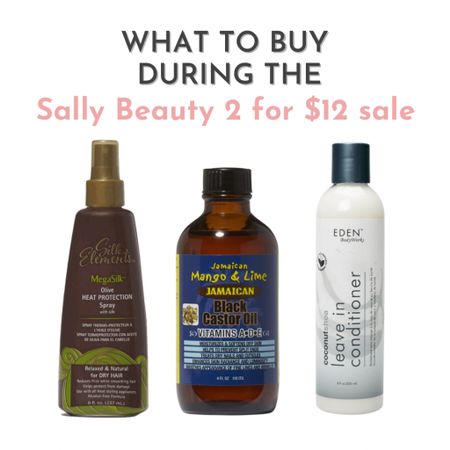 Sally Beauty is having a 2 for $12 sale the whole month of September! Are you doing any shopping? I probably won’t because I have so many hair products in my stash (lol). Here though are my picks for the sale.

Silk Elements MegaSilk Olive Heat Protection Spray

Jamaican Mango & Lime Vitamins A D & E Black Castor Oil

EDEN BodyWorks Coconut Shea Leave In Conditioner






#LTKbeauty #LTKsalealert