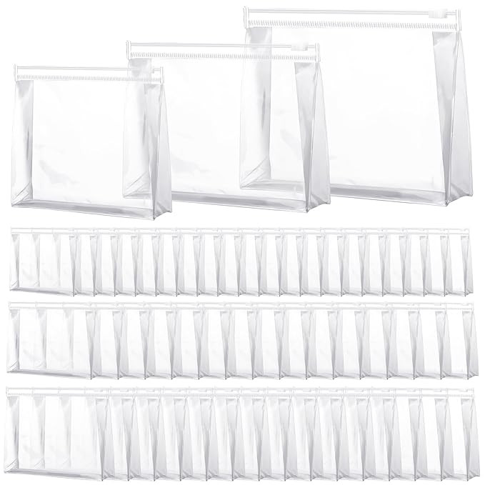 Xuniea 50 Pcs Mini Clear Makeup Bag Small Clear Zipper Pouch Travel Plastic Cosmetic Organizer Wa... | Amazon (US)