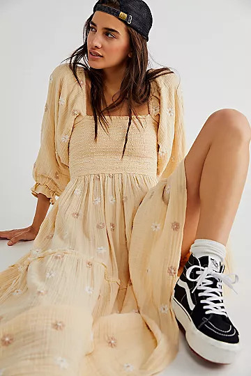 Dahlia Embroidered Maxi Dress | Free People (Global - UK&FR Excluded)